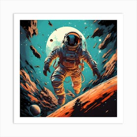 Astronaut In Space Art Print