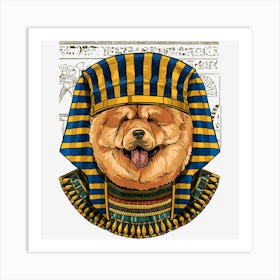 Ancient Egyptian Goddess Chow Chow Pyramid Puppy Dog Lover Art Print