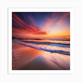 Sunset On The Beach 242 Art Print