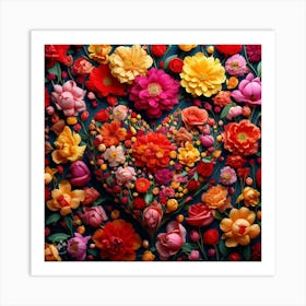 Heart Of Flowers 2 Art Print