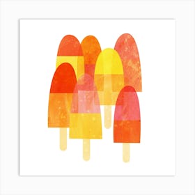 Watercolor Popsicles and Ice Lollies Art Print