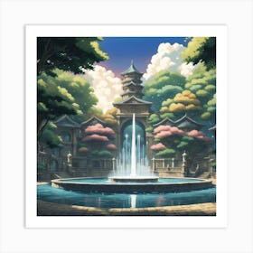 Fountain Anime Art Print