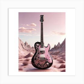 Rhapsody in Pink and Black Guitar Wall Art Collection 5 Art Print