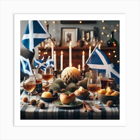 Scottish Table Setting Art Print