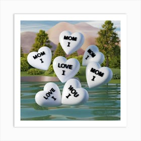 A 3d Render Of White Hearts With The Text Mom I Lo Gy 5c Ljr8cf7kfz Hn37g Cuymlfhiroanis3df99qmg Art Print