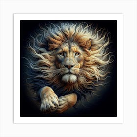 Charging Lion Art Print