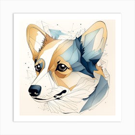 Geometric Corgi Art Print