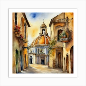 Village Church 1 Art Print