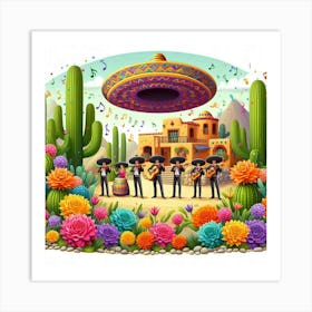 Mexican Music And Dance Art Print