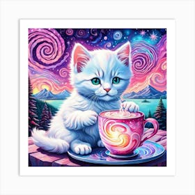 Catwhite Art Print