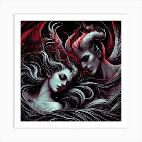 Demons And Angels 2 Art Print