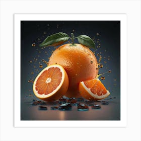 Oranges In Water Art Print