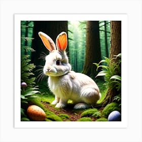 Easter Bunny In The Forest 4 Art Print