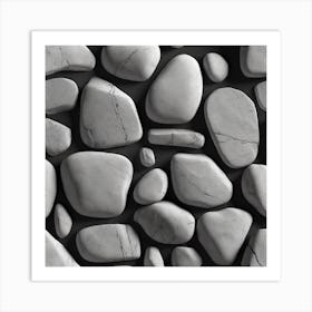 White Marble Pebbles Art Print