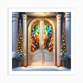 Christmas Door 65 Art Print