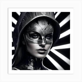 Black And White Portrait Of A Woman 8 Art Print