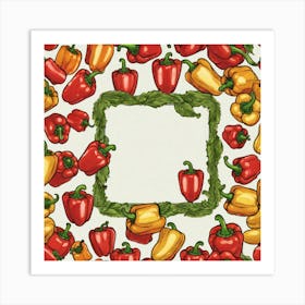 Frame Of Peppers 4 Art Print