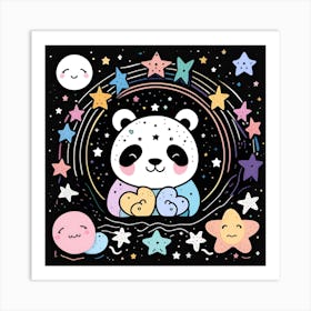 Kawaii Panda 1 Art Print