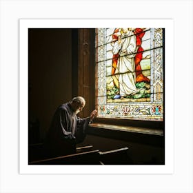 A Depiction Of A Spiritual Resurgence In The Scenery Of A Serene Church Backlit By Sunwashed Stain (5) Art Print