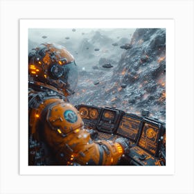 Alien Astronaut In Space Art Print