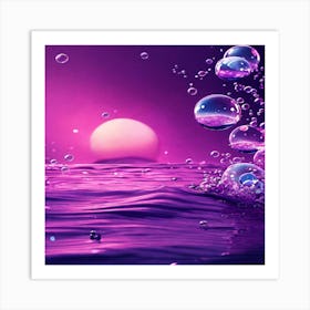 Purple Water With Bubbles Art Print