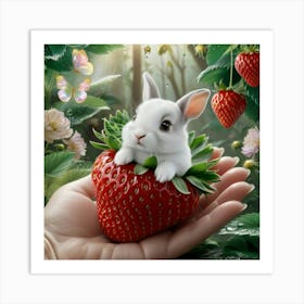 Strawberry Bunny Art Print