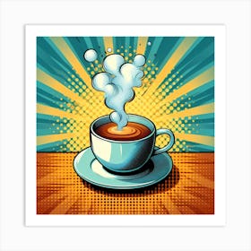 Cup of coffee, pop art Art Print