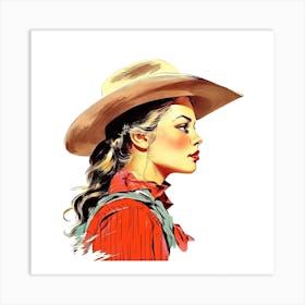 Cowgirl Portrait Face 7 Art Print