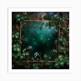 Frame With Shamrocks Art Print