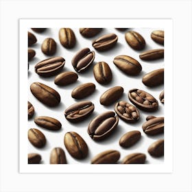 Coffee Beans On White Background 1 Art Print