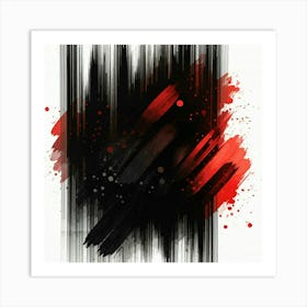 Abstract Black And Red Painting 1 Art Print