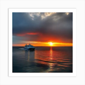 Sunset Cruise Ship 28 Art Print
