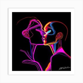 Glow On - Neon Kiss Art Print