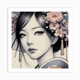 Japanese girl 3 Art Print