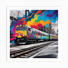 Train On The Tracks 9 Art Print