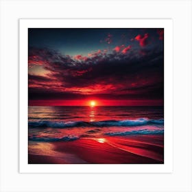 Sunset On The Beach 667 Art Print