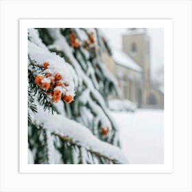 Fir Tree In The Snow Art Print