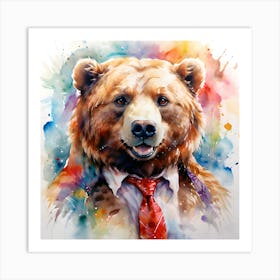 Bear In A Tie Art Print