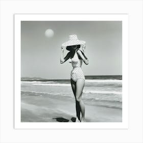 Woman On The Beach Art Print