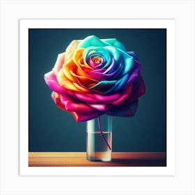 Single Multi colored roses Art Print