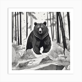 Bear In The Woods 9 Art Print