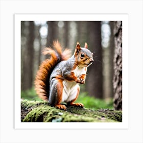 Squirrel In The Forest 121 Art Print