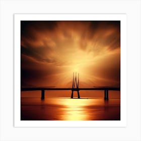 Sunset Over The Bridge Art Print