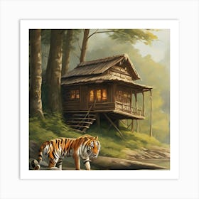 Tiger In The Forest Art Print