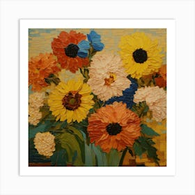 Sunflowers In A Vase Art Print