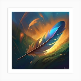 Feather Painting 4 Art Print