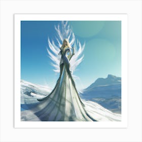 Ice Queen In A White Dress 003 Art Print