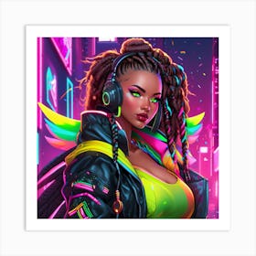 Neon Girl 7 Art Print