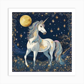 Unicorn In The Night Sky 1 Art Print