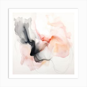 Abstract Organic Minimalist Pink Blush Shapes In Muted Colors 3 Art Print